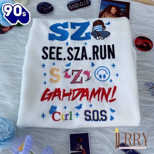 SZA Music Embroidered Sweatshirt Fashion Style 2 For Man And Women