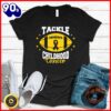 Halloween 2025  Tackle Childhood Cancer Awareness Football Gold Ribbon Kids T-Shirt