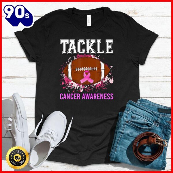Halloween 2025  Tackle Football Breast Cancer Awareness Football Men Boys T-Shirt