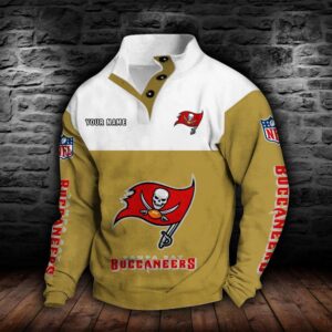 Tampa Bay Buccaneers Double Breasted Stand Collar Hoodie