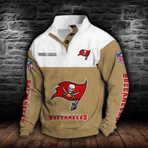 Tampa Bay Buccaneers Double Breasted Stand Collar Hoodie