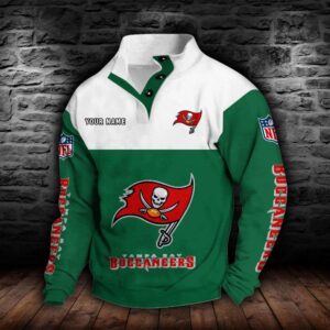 Tampa Bay Buccaneers Double Breasted Stand Collar Hoodie