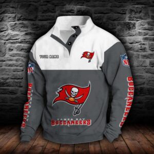 Tampa Bay Buccaneers Double Breasted Stand Collar Hoodie