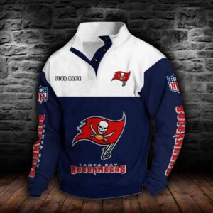 Tampa Bay Buccaneers Double Breasted Stand Collar Hoodie