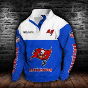 Tampa Bay Buccaneers Double Breasted Stand Collar Hoodie