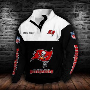 Tampa Bay Buccaneers Double Breasted Stand Collar Hoodie