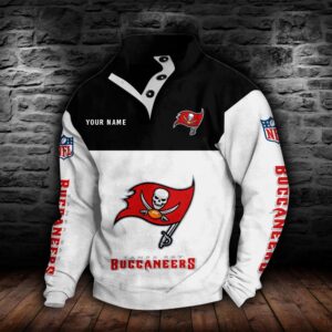 Tampa Bay Buccaneers Double Breasted Stand Collar Hoodie