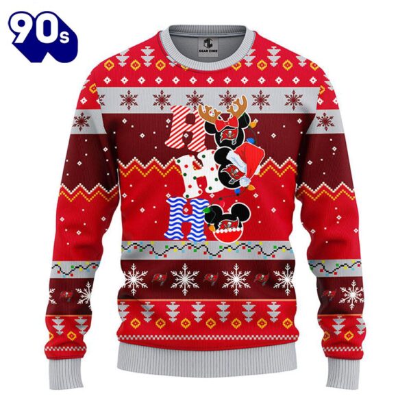 Tampa Bay Buccaneers HoHoHo Mickey Christmas Ugly Sweater  Gift Christmas