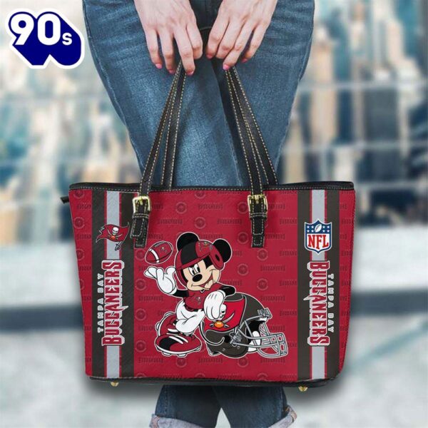 Tampa Bay Buccaneers NFL Mickey Women Leather Tote Bag