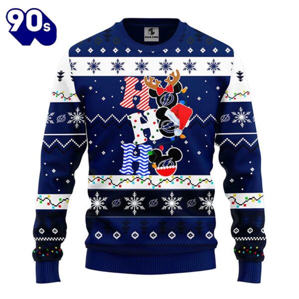 Tampa Bay Lightning Hohoho Mickey Christmas Ugly Sweater  Gift Christmas