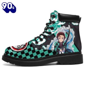 Tanjiro Leather Boots Shoes Demon Slayer Anime Custom