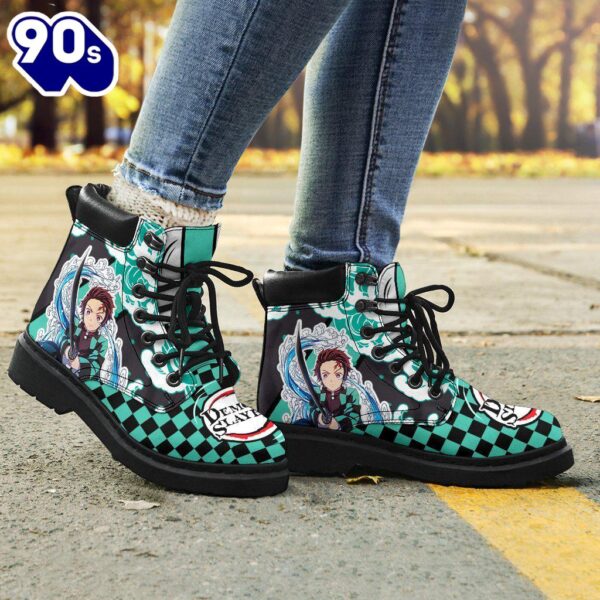 Tanjiro Leather Boots Shoes Demon Slayer Anime Custom