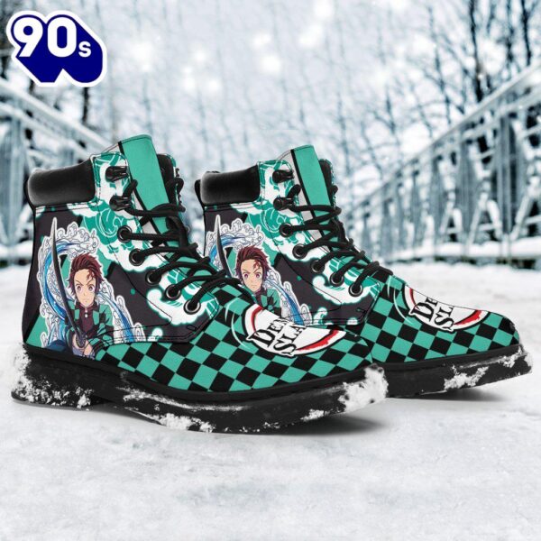 Tanjiro Leather Boots Shoes Demon Slayer Anime Custom