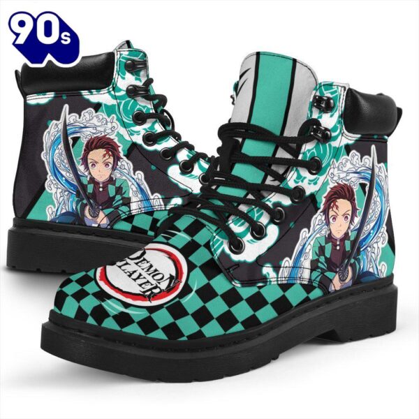 Tanjiro Leather Boots Shoes Demon Slayer Anime Custom