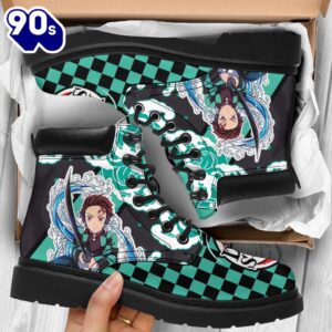Tanjiro Leather Boots Shoes Demon Slayer Anime Custom