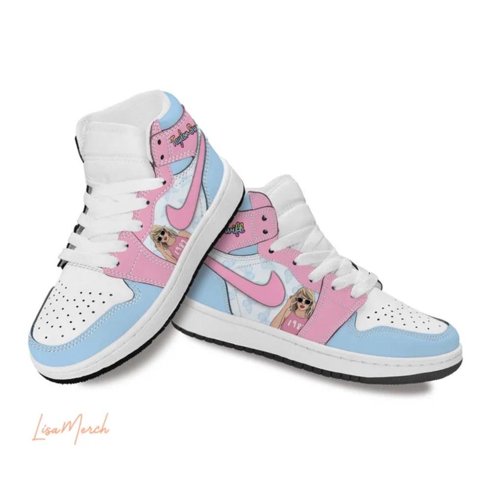 Taylor Swift 1989 Blue Pink Air Jordan 1 Sneakers AJ1 Shoes Taylor Swift 1989 Blue Pink Air Jordan 1 Sneakers AJ1 Shoes