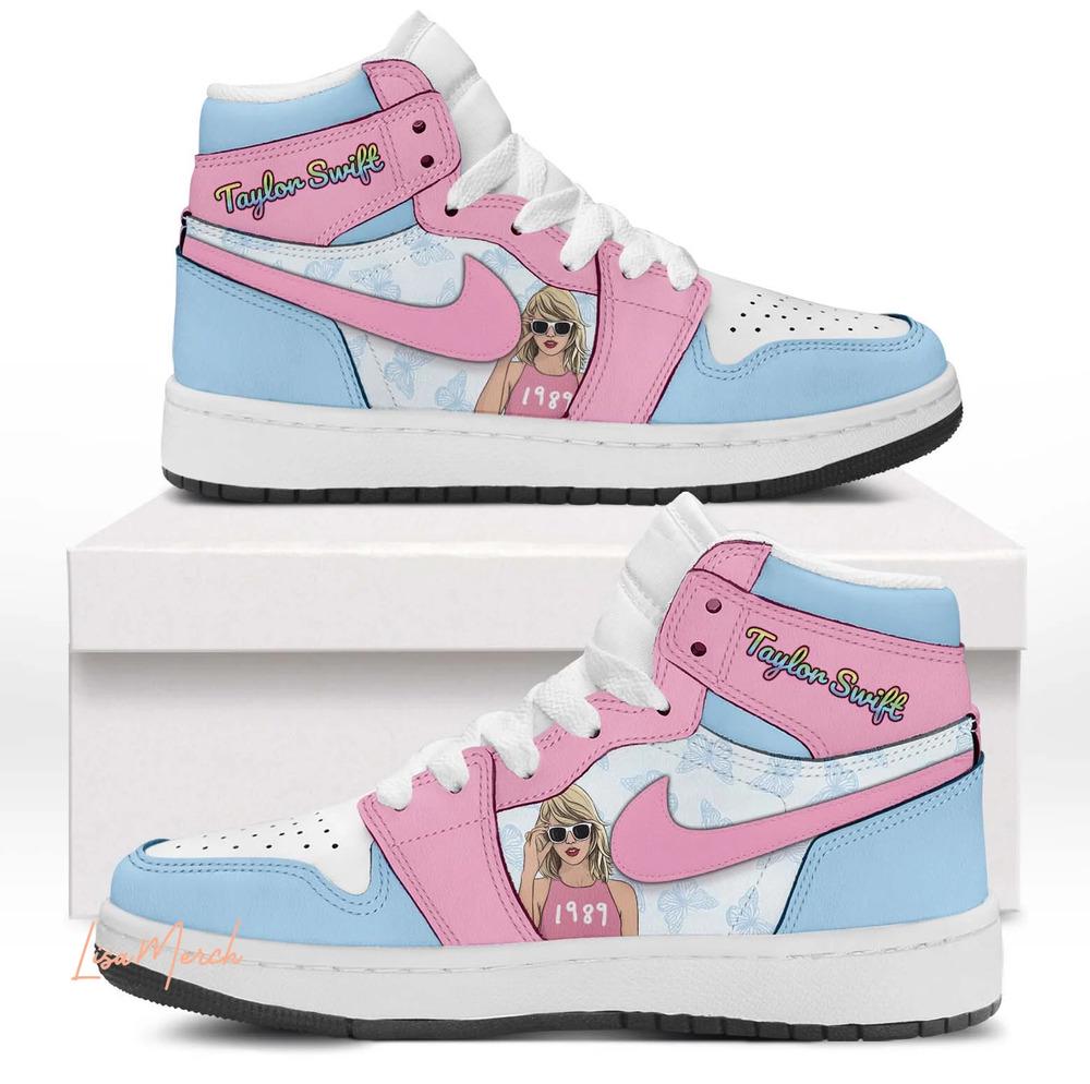 Taylor Swift 1989 Blue Pink Air Jordan 1 Sneakers AJ1 Shoes Taylor Swift 1989 Blue Pink Air Jordan 1 Sneakers AJ1 Shoes