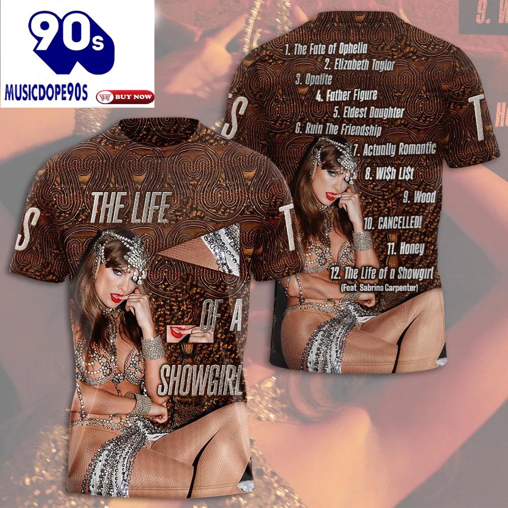 Taylor Swift 3D Apparel – The Life of a Showgirl T-shirt & Hoodie Taylor Swift 3D Apparel – The Life of a Showgirl T-shirt & Hoodie