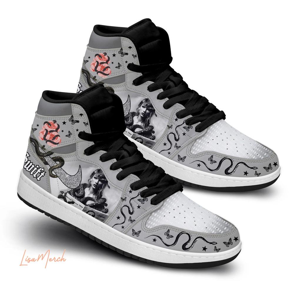 Taylor Swift Reputation Era Snake Air Jordan 1 Sneakers AJ1 Shoes Taylor Swift Reputation Era Snake Air Jordan 1 Sneakers AJ1 Shoes