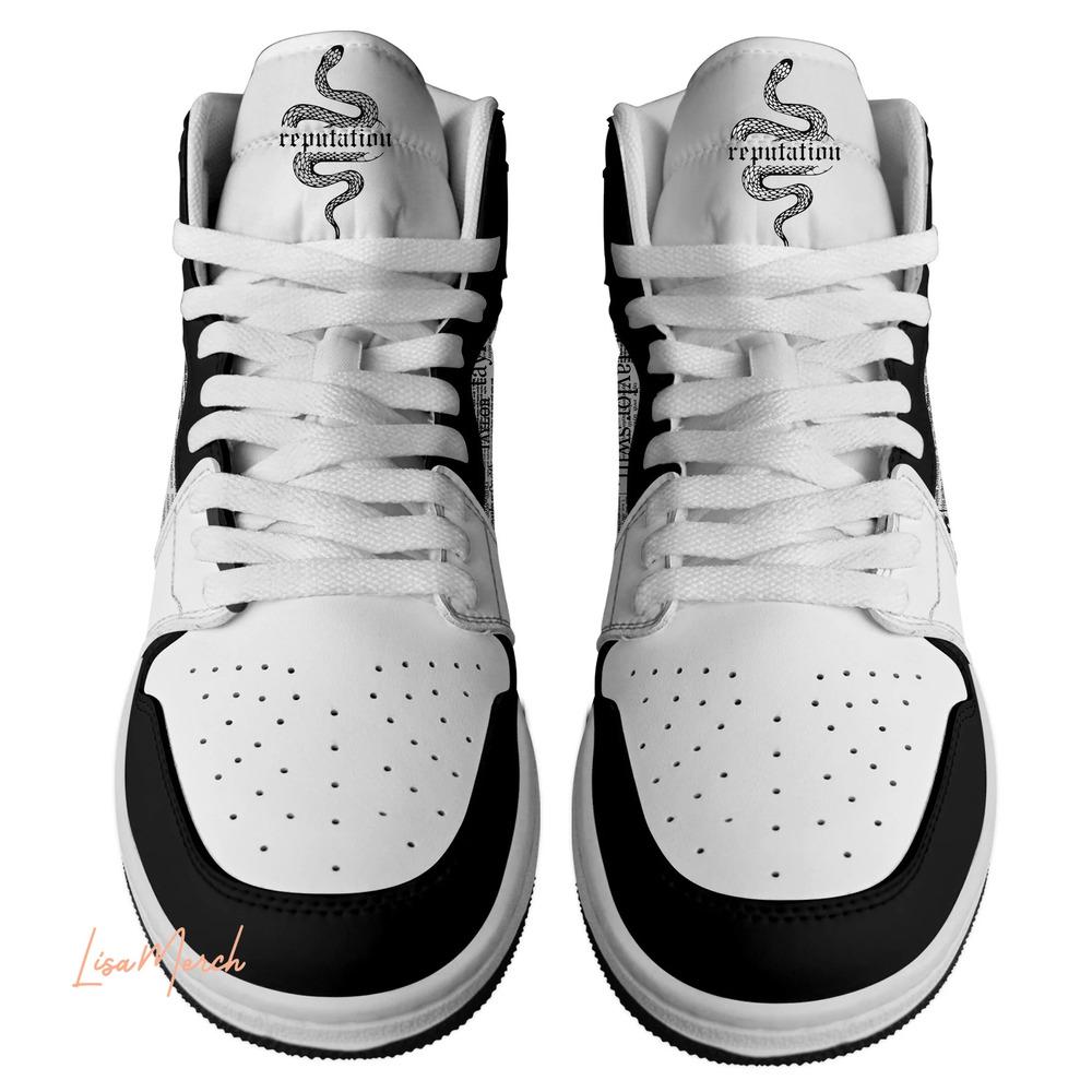 Taylor Swift Reputation Snake Air Jordan 1 Sneakers AJ1 Shoes Taylor Swift Reputation Snake Air Jordan 1 Sneakers AJ1 Shoes