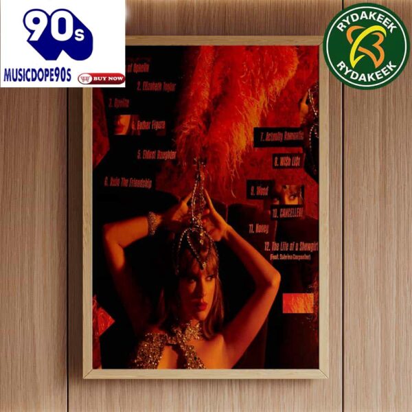 Taylor Swift The Life of a Showgirl in 2025 Album wirh A Showgirl Headdress on October 3 2025 Canvas