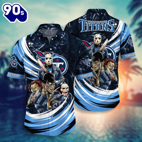 Tennessee Titans NFL  Halloween Horror Movies Hawaiian Shirts