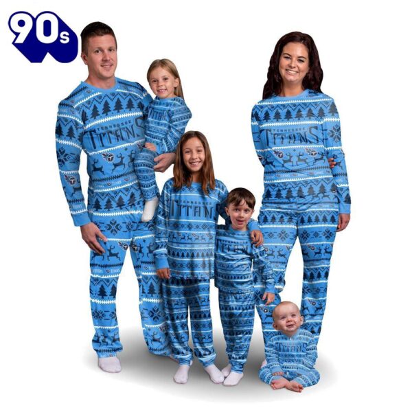 NCAA Family Pajama Sets  Tennessee Titans NFL Patterns Essentials Christmas Holiday Family Matching Pajama Sets