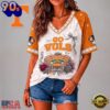 Tennessee Volunteers NCAA Floral Stadium Bow V Neck 3D T Shirt, Trending NCAA V Neck