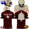 Texas A&M Aggies Honor & Support Camo Logo Red T Shirt , Sport Trend 3D Shirt