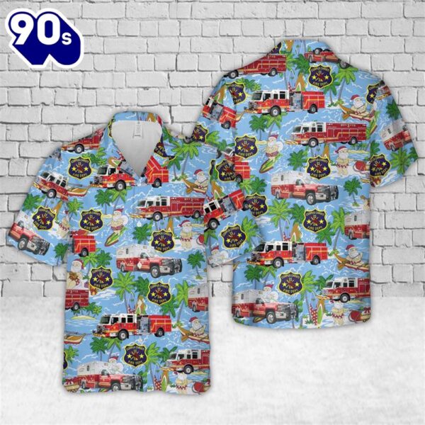 Texas Corpus Christi Fire Department Christmas Hawaiian Shirt