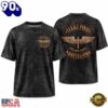 Texas First Battalion Military Style Winged Star Cross Graphic Vintage T Shirt, Viral 3D Music Tee