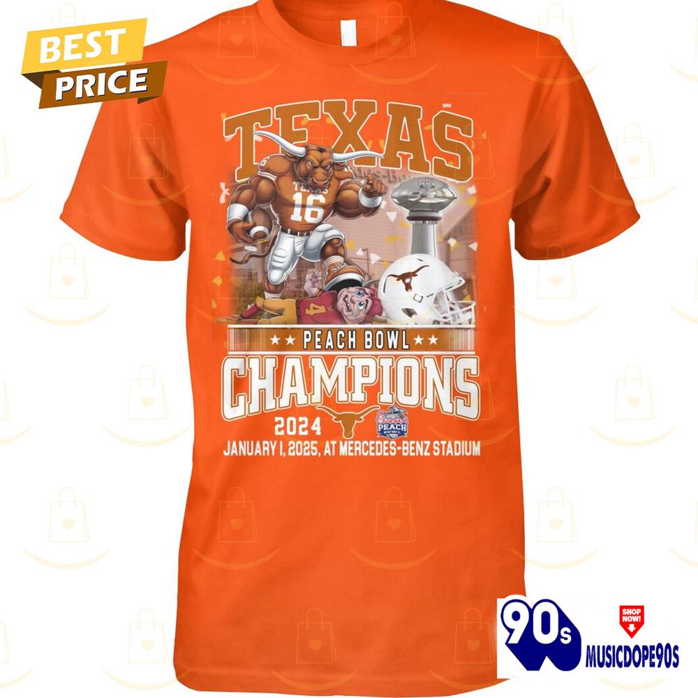 Texas Longhorns Peach Bowl Champions Unisex T-Shirt Texas Longhorns Peach Bowl Champions Unisex T-Shirt
