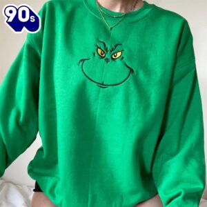 The Grinch Mr Grinch Trendy Cute Holiday Gift Embroidered Sweatshirt Inspired Crewneck Sweatshirt  Gift Xmas