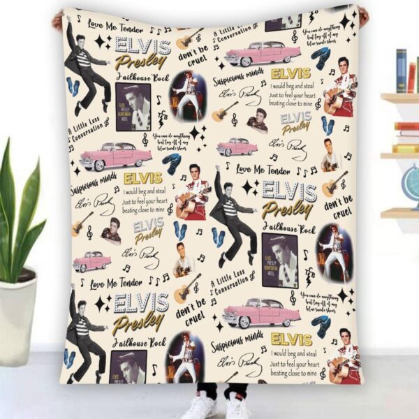 The King 3D Elvis Presley Flannel Blanket Bedroom Living Gift Mom