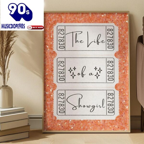 The Life Of A Showgirl Taylor Swift Ticket Stub Poster