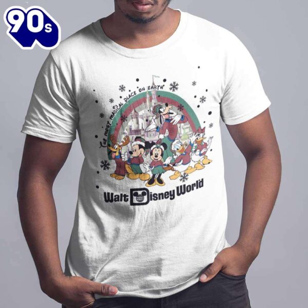 The Most Magical Place On Earth Christmas Rainbow Mickey Friends T-shirt Disney