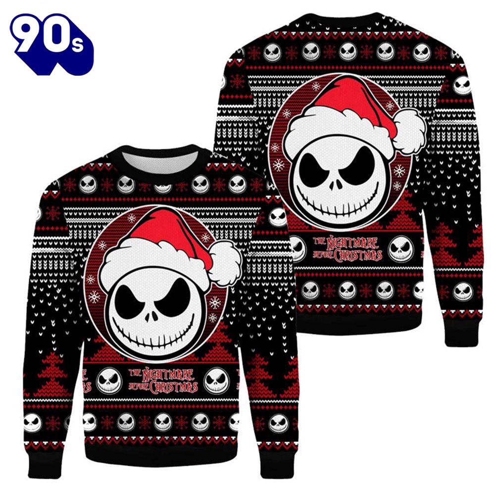 Merry Christmas The Nightmare Before Christmas Jack Skellington Ugly Sweater Merry Christmas The Nightmare Before Christmas Jack Skellington Ugly Sweater