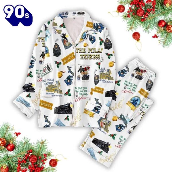 The Polar Express Christmas Pajamas Set, Christmas Long Sleeve Pajamas