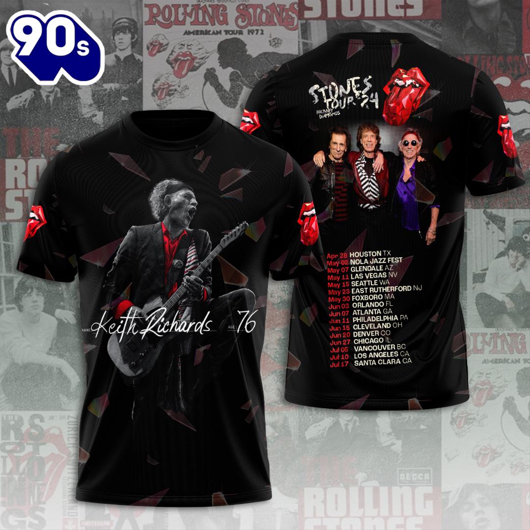 The Rolling Stones x Keith Richards 3D Apparel Gift For Fans Rock Music 3D Shirt The Rolling Stones x Keith Richards 3D Apparel Gift For Fans Rock Music 3D Shirt