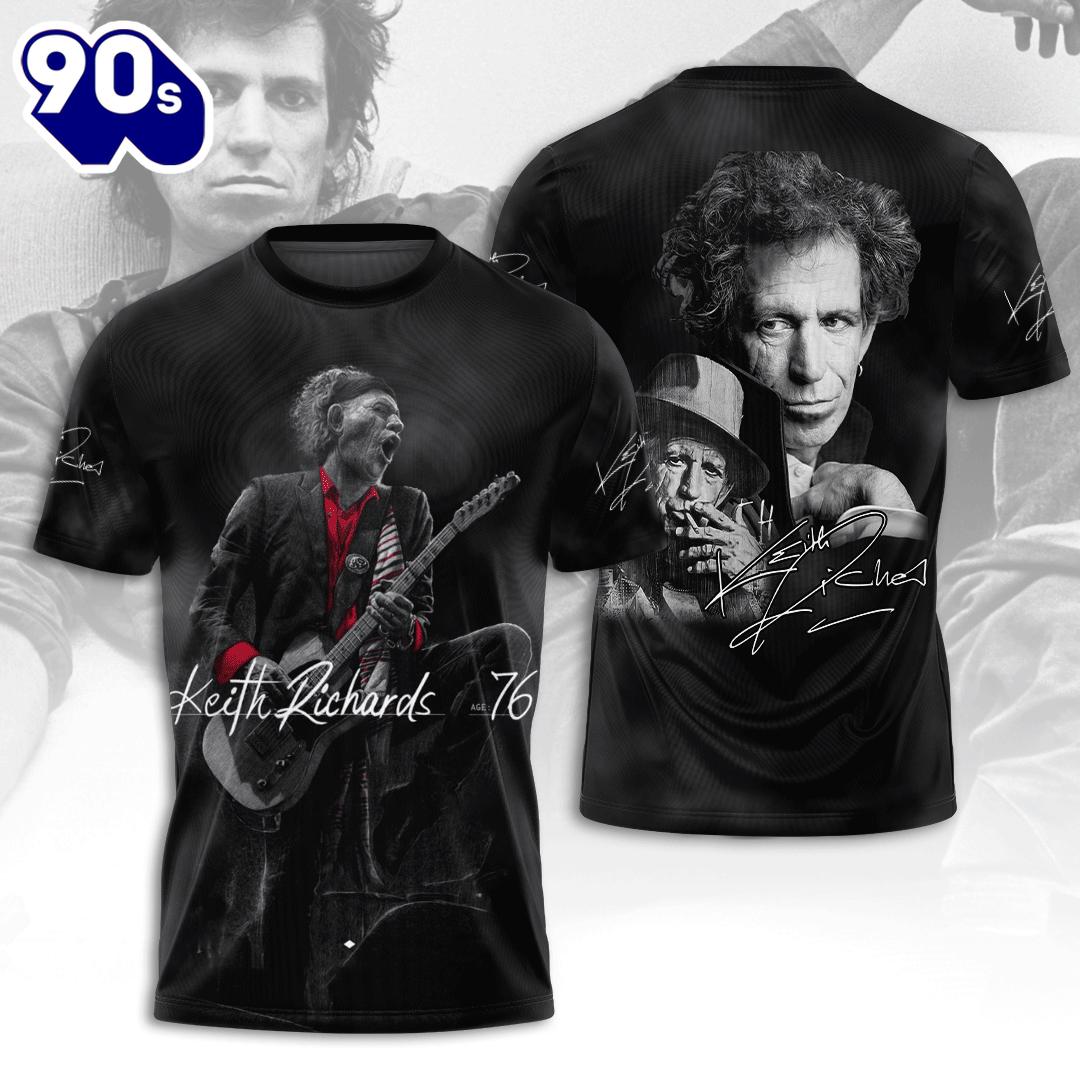 The Rolling Stones x Keith Richards 3D Apparel Gift For Fans Rock Music 3D Shirt The Rolling Stones x Keith Richards 3D Apparel Gift For Fans Rock Music 3D Shirt