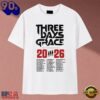 Three Days Grace 2026 World Tour Dates White T Shirt, Trending Music 2D Tee