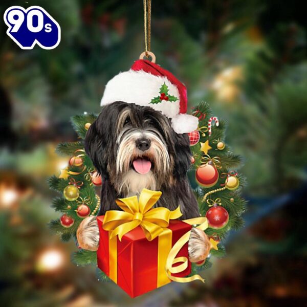 Tibetan Terrier-Dogs Give Gifts Hanging Ornament, Gift For Christmas