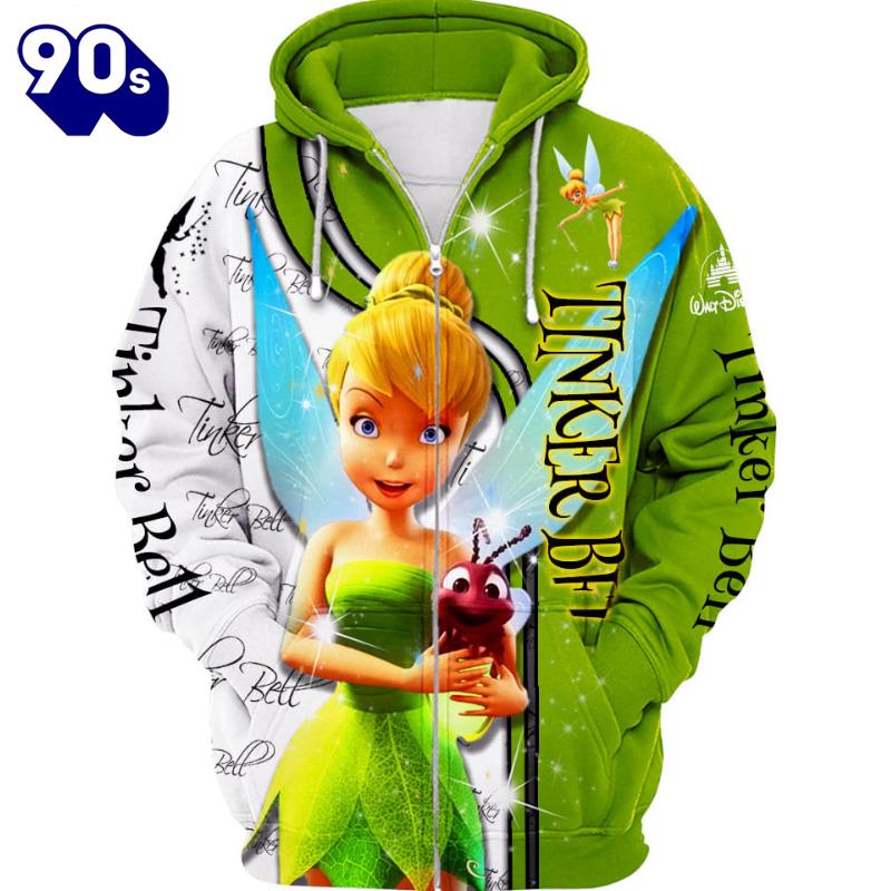 Tinker Bell Pattern Hoodie And Leggings Set Tinker Bell Pattern Hoodie And Leggings Set