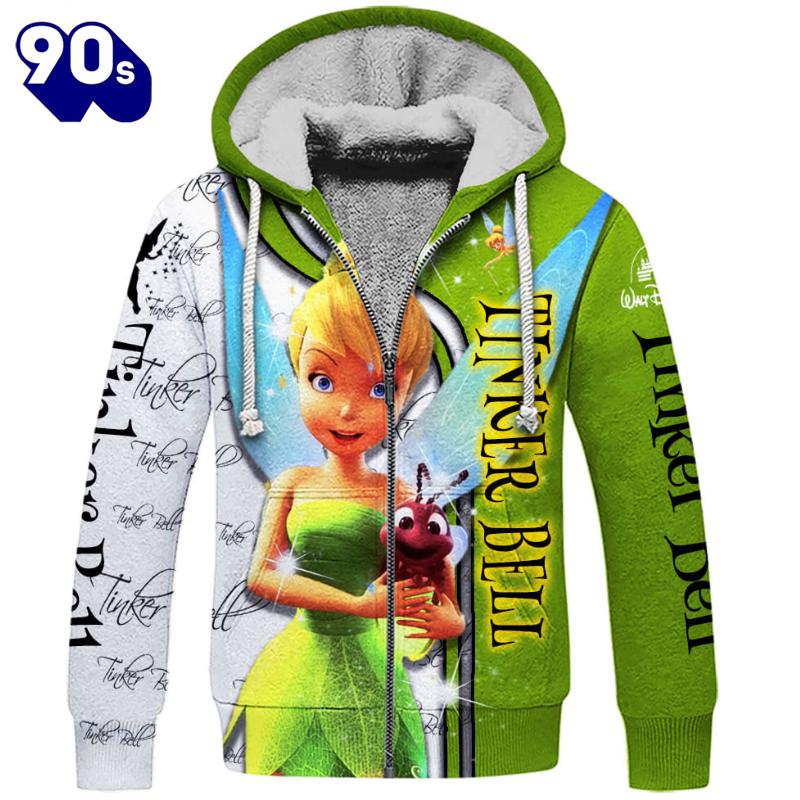 Tinker Bell Pattern Hoodie And Leggings Set Tinker Bell Pattern Hoodie And Leggings Set