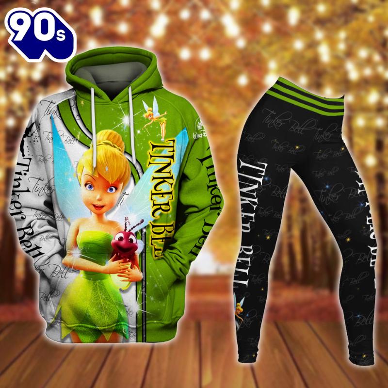 Tinker Bell Pattern Hoodie And Leggings Set Tinker Bell Pattern Hoodie And Leggings Set