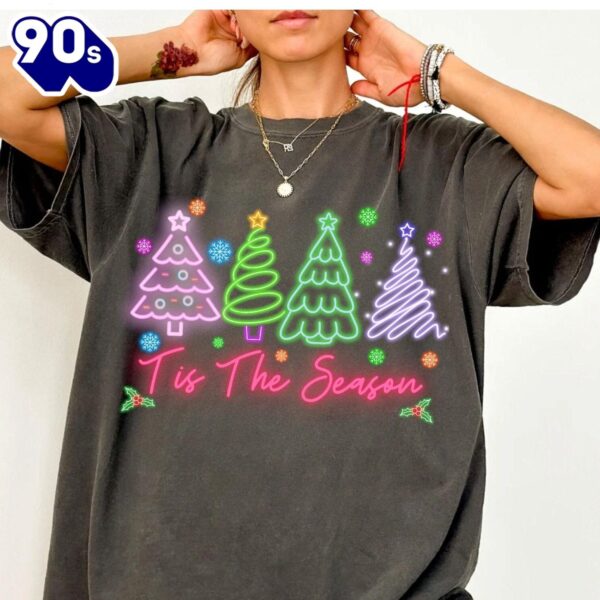Tis The Season Neon, Christmas Tree Shirt