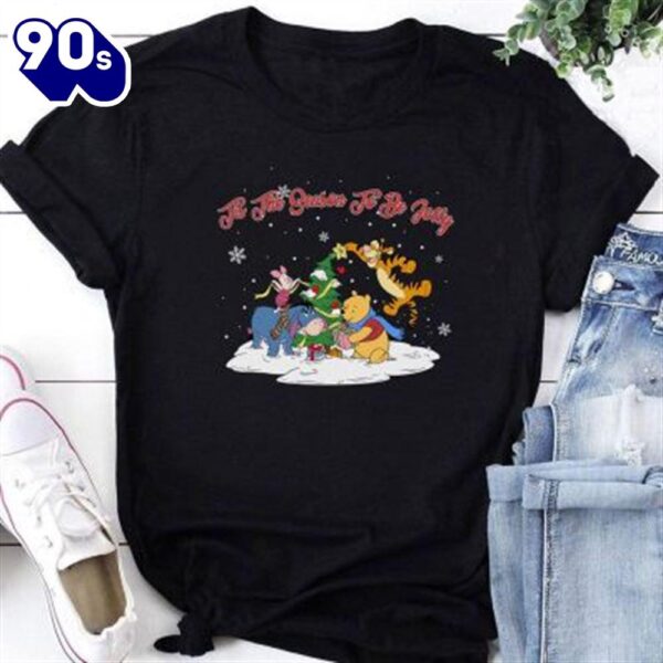 Tis The Season To Be Jolly Shirt, Winnie The Pooh Christmas Shirt Gift Xmas