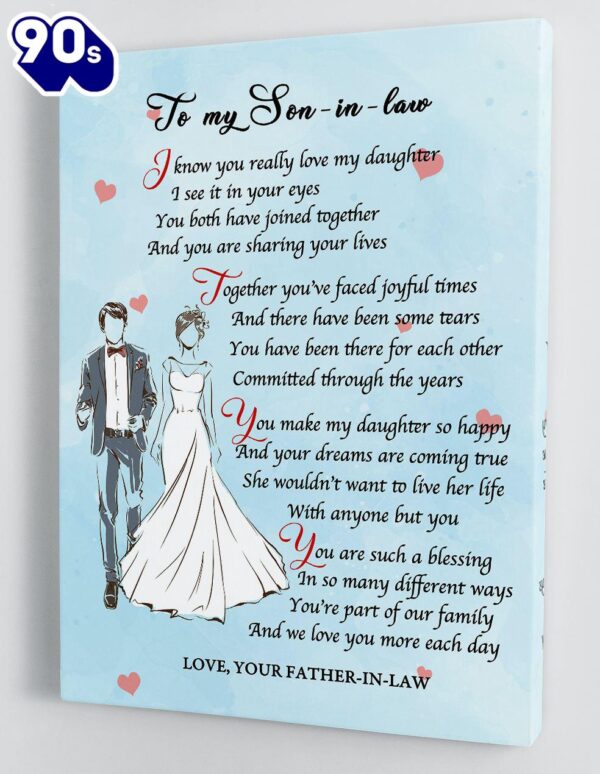 To Son In Law Canvas Wall Art Gifts For Son In Law From Father In Law Framed Canvas Gift