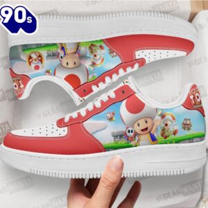 Toad Super Mario Air Sneakers Custom For Gamer Shoes
