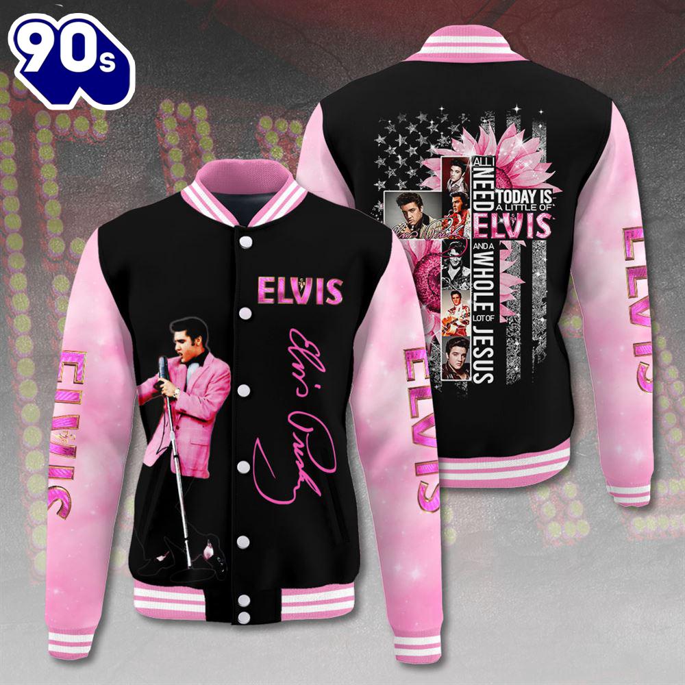 Today Is A Little Of Elvis Presley Signatures Black Baseball Jacket, Sport Jacket Gift Xmas Today Is A Little Of Elvis Presley Signatures Black Baseball Jacket, Sport Jacket Gift Xmas